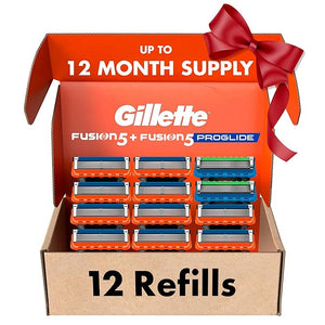 Gillette Fusion5 Men's Razor Blade Refills 10 Count + Fusion5 ProGlide Razor Blade Refills - 2 Count Holiday Gifts for Men