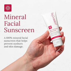 Rejuvaskin Mineral Facial Sunscreen Broad Spectrum SPF 32 for Sensitive and Acne-Prone Skin Oil-Free 3.38 fl oz / 100ml