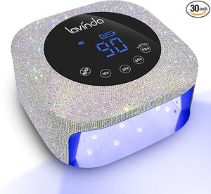 Lavinda UV LED Nail Lamp, 54W Rechargeable Cordless Nail Lamp Nail Dryer Gel Polish UV Nail Light with 4 Timer Setting, Professional Quick Dry Curing Lamp with Display Auto Sensor for Salon &amp; Home