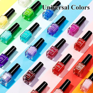Nail Polish Set Quick Dry-24Pcs Regular Fingernail Polish Bulk White Nude Pink Red Green Blue Long Lasting French Nail Art DIY Home Gift Set for Women
