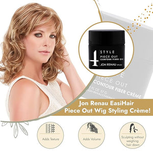 Jon Renau Piece Out Contour Fiber Cr?me ? Wig Styling Cream for Synthetic Heat-Friendly &amp Human Hair 2 Ounces