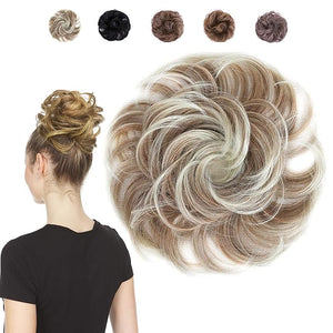 Juvabun Messy Bun Beach Blonde Hair Piece Human Hair Blonde ? Natural Soft Updo Look Secure &amp Lightweight Hair Bun Extensions For Women messy bun hair piece