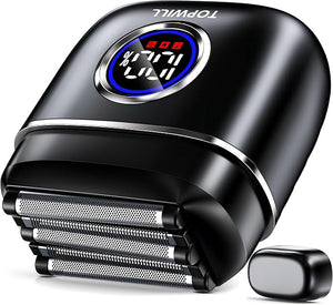 Electric Foil Shaver for Men ? 5 Blade Razor for Short Beard USB-C Rechargeable LED Display IPX7 Waterproof Wet/Dry Portable Travel &amp Gift Set FX80 Black