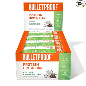 Bulletproof Coconut Chocolate Protein Crisp Bars, 12pk, High Protein, Low Sugar