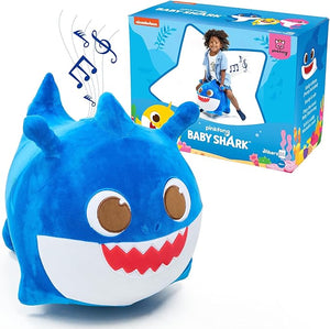 JITTERYGIT Baby Shark Bouncy Animal Plush - Daddy Shark Official Nickelodeon Music &amp Sing Toy - Christmas &amp Birthday Gifts for Kids &amp Toddlers (Boys &amp Girls) Ages 2-4 Years Old (Blue)