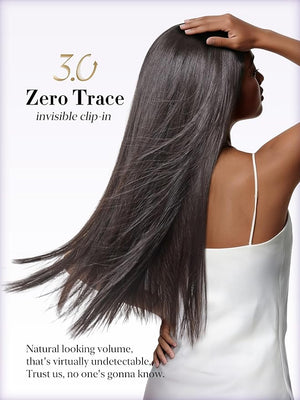 LUVME 0.59mm Zero Trace Invisible Clip in Hair Extensions Silky Straight 7 Pcs 100g 20 Inch 100% Real Human Hair Clip Ins Seven Piece Set for Even Coverage and Natural Silky Style All Day