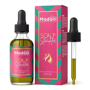 Madani Naturals Scalp Stimulator Hair Growth Oil With Rosemary Oil &amp Mint - Hair Loss Treatment for Split End and Dry Scalp for All Hair Types Strengthen Hair and Stop Hair Loss 2-Fluid Ounces