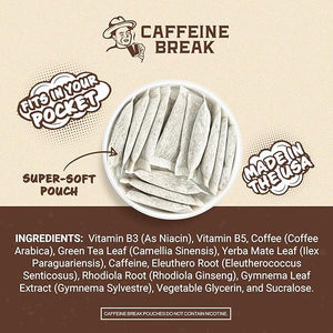 ALP Supply Co - Coffee Break Caffeine Pouches - Smooth Coffee Flavor - Clean, Bold Energy Anytime - Made in USA - 50mg Caffeine Each - 15 Pouches