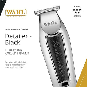 Wahl Professional Detailer Corded Trimmer Adjustable T Blade Black Rotary Motor Complete Kit