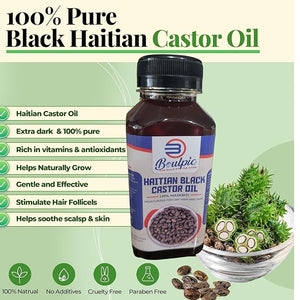 Meme Haitian Black Castor Oil (Lwil Maskriti) ? 100% Pure Cold-Pressed Unrefined ? Promotes Hair Growth Moisturizes Skin Strengthens Nails Aids Digestion ? 8 fl oz