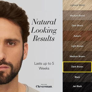 Cleverman Dark Brown Hair &amp; Beard Dye Kit for Men - Natural-Looking Gray Coverage, Professional-Quality, Ammonia-Free for Hair, Beard &amp; Mustache