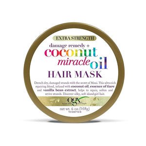 OGX Extra Strength Damage Remedy + Coconut Miracle Oil Hair Mask Extra Hydrating &amp Softening Anti-Frizz Treatment to Help Repair Hair Paraben-Free Sulfated-Surfactants Free 6 oz