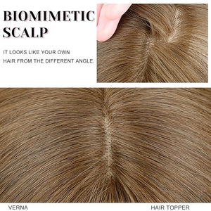 VERNA Hair Toppers for Women Real Human Hair 360¡Æ3D Cover Bangs Hair Clip100% Real Human Hair Light Brown Clip in BangsHair pieces for Daily Wear(5.5 * 9)