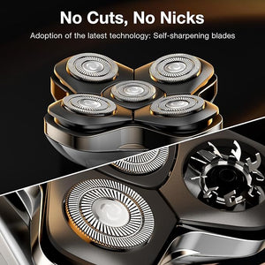 5D Head Shavers for Bald Men - 6 in 1 kensen Upgraded Magnetic Head Body Shaver for Mens Wet/Dry Bald Head Shavers for Men IPX6 Waterproof LED Display with USB-C Charge Head Razors for Bald Mens Gift