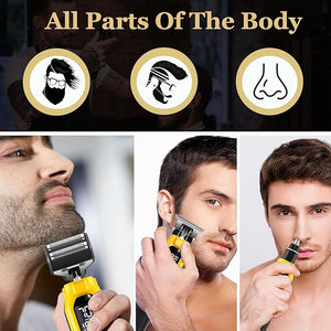 KEMEI 1878 Beard Trimmer for Men 3 in 1 Hair Clippers Shavers for Men Cordless Nose Hair Trimmer with Removable Head LED Display