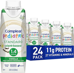Compleat Pediatric Standard 1.4mL Plant Based Nutritionally Complete Shake Tube Feeding Formula Vanilla Flavor 24 Pack