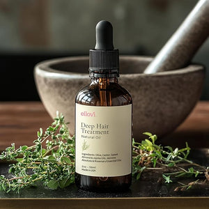 Ellovi Deep Hair Treatment Oil ? 100% Natural Leave-In Hair Repair for Growth &amp; Hydration ? Castor, Jojoba, Almond &amp; Rosemary Oils ? Cold-Pressed Oils, Vegan. Frizz Control for All Hair Types,
