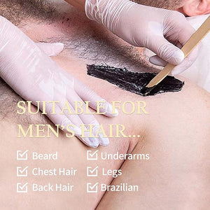 Maxpearl 2.5LB Hard Wax Beads for Hair Removal, Men¡¯s Coarse Hair Formula - Brazilian Waxing, Sensitive Skin, Face, Underarms, Legs, Back, Chest and More, with 20 Wax Sticks, Black