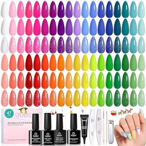 beetles Gel Polish Set - 36 Colors Neon Gel Nail Polish Pink Red Green Blue Yellow Nail Polish with 4Pcs Base Top Coat Soak off Colorful Holidays Collection UV Christmas Gifts for Women