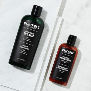 Brickell Men's Daily Essential Face Care Routine II Purifying Charcoal Face Wash and Daily Essential Face Moisturizer Natural and Organic Men's Skin Care Gift Set Scented
