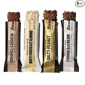 Barebell Protein Bar | 8 pack| Cookies &amp; Cream,Salty Peanut, Caramel Cashew, Salty Peanut, White Chocolate Almond. 1.9oz Bars - Protein Snacks with 20g of High Protein bundled by OMNICOAST GOODS,