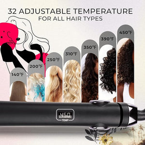 TYMO SWAY Hair Straightener with 10s Fast Heating 1 Inch Professional Flat Iron Curling Iron in One with 32 Adjustable Temp Automatic Shut Off Dual Voltage