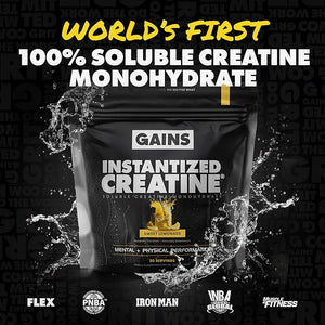 Gains in Bulk Instantized Creatine Monohydrate for Women and Men Soluble Pre Workout Powder Supports Muscle Building Strength and Performance Bodybuilding Supplements Sweet Lemonade 30 Servings
