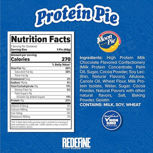 Redefine Foods Protein Pie, MoonPie, Chocolate - 8 Count - 14g of Protein Per Serving - Non-GMO
