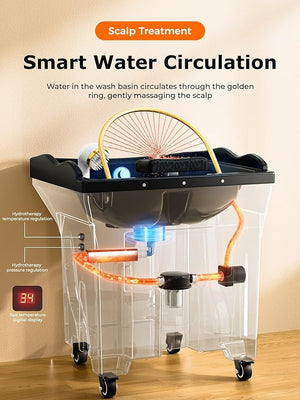 Japanese Head Spa Equipment, Dual-Control Water Circulation Heating, 60L Tank Phototherapy, Providing Comprehensive Care for The Scalp