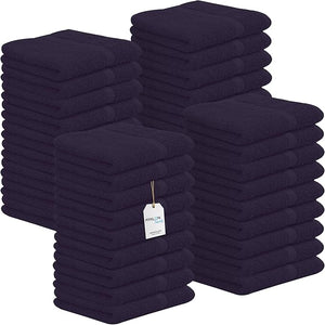 Avalon Towels Cotton Washcloths ? (Pack of 36) Size 12x12 Inches 100% Ring Spun Cotton Soft &amp Absorbent Face Towels Gym Towels Hotel and Spa Quality Reusable Fingertip Towels (Plum)