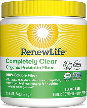 Renew Life Adult Completely Clear Organic Prebiotic Keto Friendly Fiber Powder 7 oz. (Package May Vary)