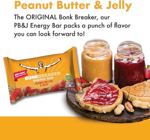 Bonk Breaker Real Food Energy Bar Gluten-Free 8g Protein Peanut Butter and Jelly Flavor 62g Bar (12 Pack)