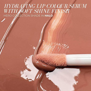 FITGLOW Beauty Lip Colour Serum | Hydrating Lip Gloss | Plumping Anti-Aging Lip Treatment | Natural Shine with Pomegranate Sterols &amp; Collagen | Buildable Color for Dry Chapped Lips | Halo - 10g