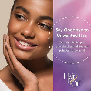 Facial Buffer - Painless &amp Chemical Free Facial Hair Remover &amp Gentle Face Exfoliator - Hair Eraser to Slow Regrowth on Chin Lip &amp Cheeks (3 Buffers Per Box Pack of 1)