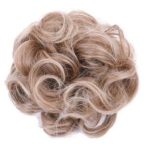 FRANCES Fake Hair Bun 1 Pack Synthetic Donut Bun Messy Bun Hair Slices Curly Wavy Headbands Women Bun Wig Synthetic Wig Hair Extensions Hair Accessories (Color : 12T24)