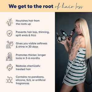 Moerie Volumizing Shampoo and Conditioner for Hair Loss - Thickening Products with Ingredients of Natural Origin - Over 100 Active Ingredients for Thick Long Luscious Hair Double Set