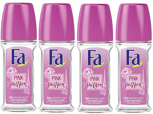 Fa Deodorant 1.7 Ounce Roll-on Men &amp Women 50ml - 4 Pack (Pink Passion)