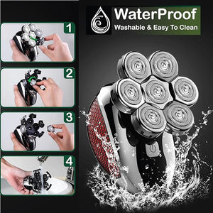 Head Shavers for Bald Men - Upgraded Detachable Men's Electric shavers - IPX6 Waterproof Electric Razor for Men - 7D LED Display Rechargeable Grooming Kit with Type-C Charge