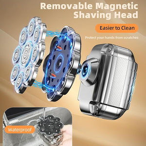 9D Head Shavers for Bald Men 5 in 1 Detachable Head Shaver with LED Display IPX7 Waterproof Wet Dry Rechargeable Electric Shavers for Men Grooming Kit for Home &amp Travel