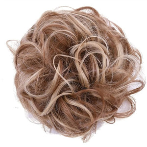Hair Accessories 1 Pack Synthetic Donut Bun Messy Bun Hair Slices Curly Wavy Headbands Women Bun Wig Synthetic Wig Hair Extensions Hair Pieces For Women(12H24)