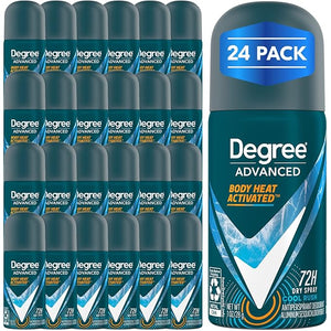 Degree Men¡¯s Travel Deodorant Antiperspirant 24-Pack ? 72H Advanced Protection Dry Spray Cool Rush Scent 1 Oz Ea