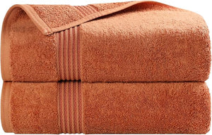 Superior Egyptian Cotton Bath Towel Set Home Bathroom Towels Master Guest Bath Decor Essentials Quick Dry Absorbent Large Body Towels Spa Hotel Resort Adult Kids Set of 2 Caramel Brown