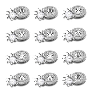 Head Shaver Replacement Heads Compatible with Sk-ull Shaver Pitbull Gold PRO Pitbull Silver PRO Palm Pitbull Platinum PRO Electric Razor Replacement head for Superior Shaving (12 PACKS)