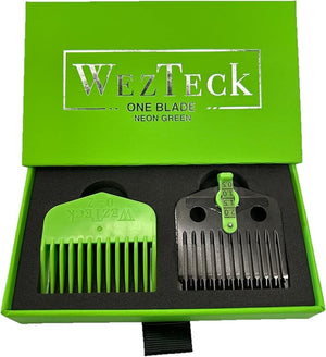 WezTeck New V.2 One Blade - 5 Lengths in 1 Guard | Adjust from # 0 - #2 Guard | Compatible with Wahl Babyliss JRL Gamma and TPOB (Neon Green One Blade)