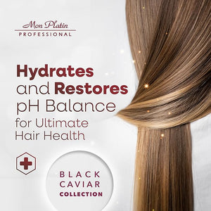 Mon Platin Professional Hair Conditioning Mask Black Caviar Total Repair 500ML For Straightened Hair Intensive Recovery Deep Conditioning SLS/Salt Free