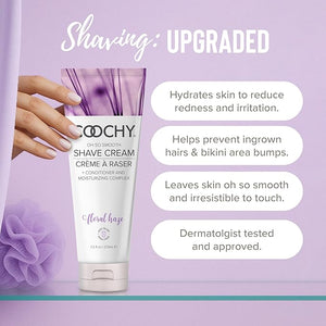 Coochy Shave Cream - Moisturizing Shave Lotion - Gentle Intimate Shaving Cream - For Bikini Area, Underarms, Legs &amp; More - Rash-Free, Hydrating Formula - Floral Haze, 12.5 oz