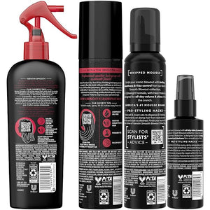 TRESemm? Keratin Smooth Blowout Hair Styling Bundle ? Mousse + Finishing Protecting Heat &amp Shine Sprays Frizz Control