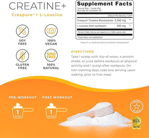 One Sol Creatine for Women All Natural Women¡¯s Creatine Powder w Creapure &amp Leucine Increase Lean Muscle Mass Reduce Recovery Time Promotes Brain &amp Bone Health (Unflavored 60 Servings)
