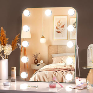 MINISO Vanity Mirror with Lights - 10.6 x 13.8 Hollywood Makeup Mirror with Adjustable Brightness3 Modes Light