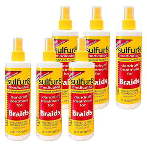 Sulfur 8 Dandruff Treatment for Braids 12 oz (Pack of 6) ? Medicated Anti-Itch Scalp Conditioner